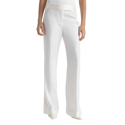 Cue Satin Waistband Straight Leg Pant